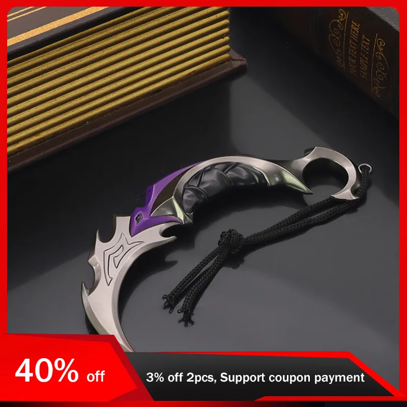

15cm Valorant Game Peripheral Skin Melee Reaver Karambit Knife Toy Sword Cosplay Metal Knive Uncut Toy Model Kids Toy Gifts