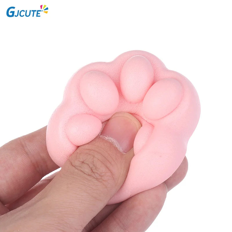 New Models Small Cat Paw Cute Pink Cat Foot Slow Rebound Wet Soft Suction Finger Pinch Decompression Squishy Toy Release Toys