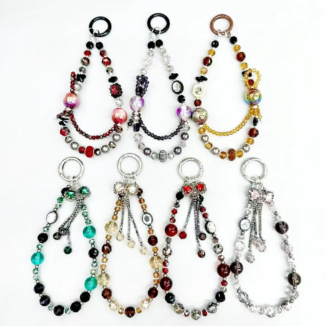 

Creative Cartoon Mobile Phone Universal Lanyard Crystal Beaded Wristband DIY Hand Rope Mobile Phone Lanyard Bracelet Accessories