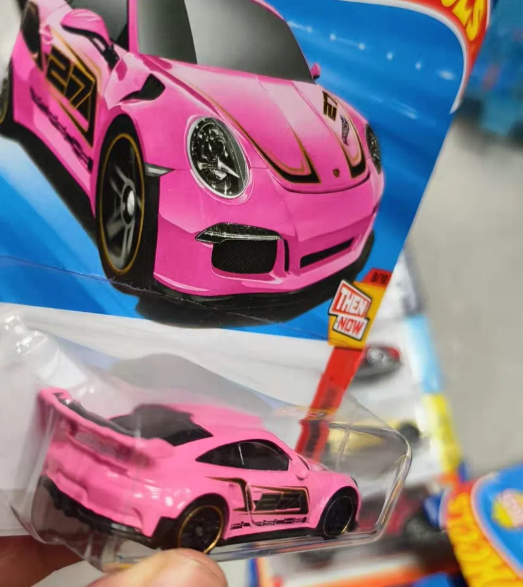 2025 핫휠 케이스 L C4982 # 220 포르쉐 911 GT3 RS 핑크 옛날과 지금 1:64 다이캐스트 모델카 장난감 소년 휴일 선물