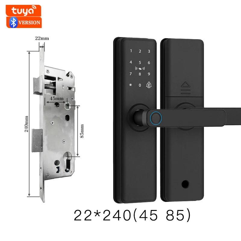 2025 Nieuw slim deurslot met Bluetooth-compatibel Tuya APP Digitaal elektronisch slot Smart Home Houten deurslot Vingerafdruk