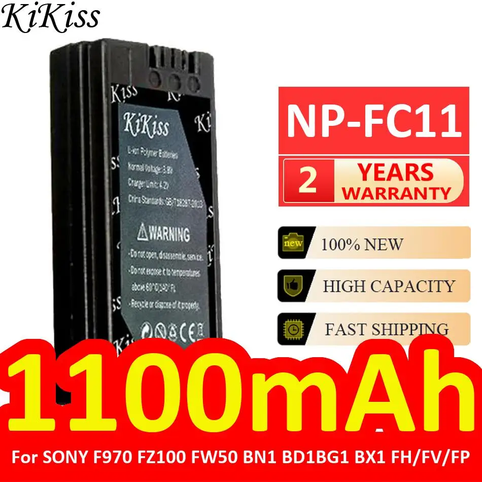 Высококомпьютерная совместимость, 1100 мАч, NP-FC11 для Sony F970 FZ100 FW50 BN1 BD1BG1 BX1 FH FV FP, надежный источник питания, аккумулятор для камеры.
