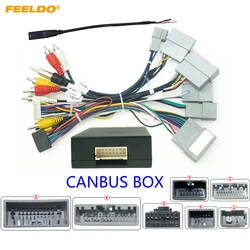 FEELDO-자동차 16 핀 오디오 배선 하네스, Canbus 박스 포함, 혼다 시빅 CRV 브리즈, 애프터 마켓 스테레오 설치 와이어 어댑터
