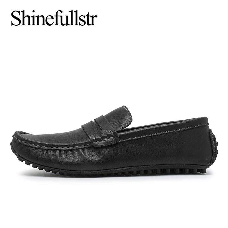 

Spring Autumn Mens Loafers Slip-On Casual Leather Shoes Men Loafer Mocasines Hombre Big Size 46 47 Dropshipping