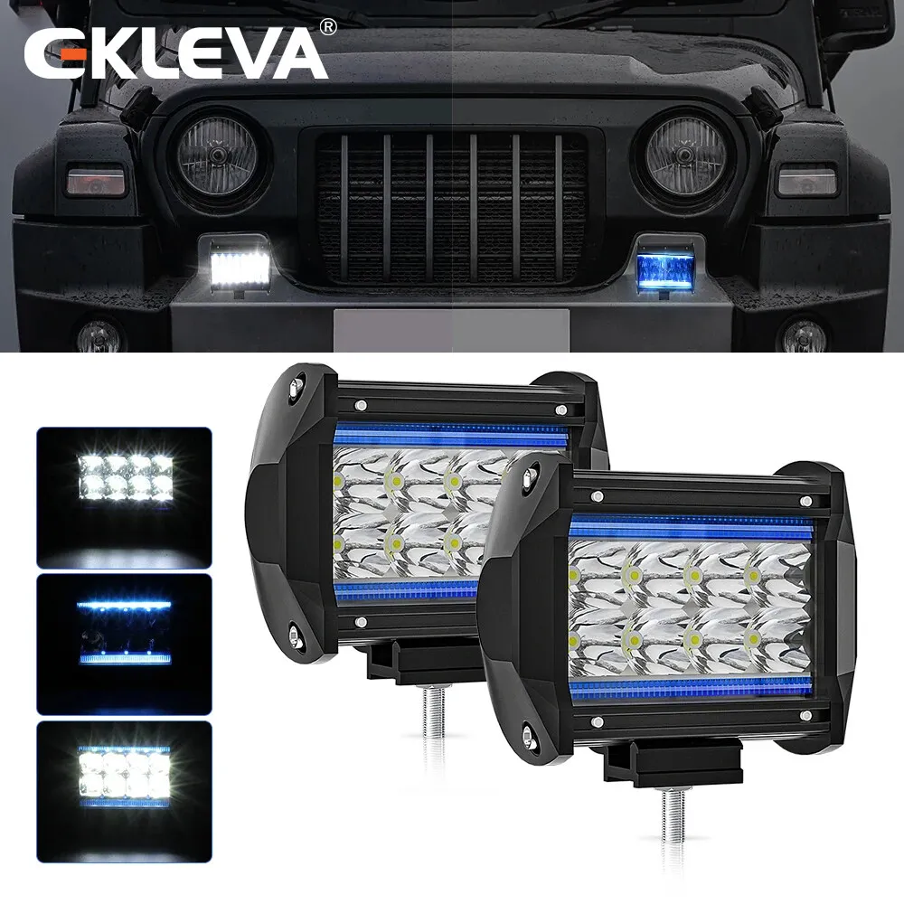 

EKLEVA E5 Car Worklight Two-color Working Light 4"/7" Off-road Vehicle Working Light Car Fog Light 200W Wide Pressure 9-30V