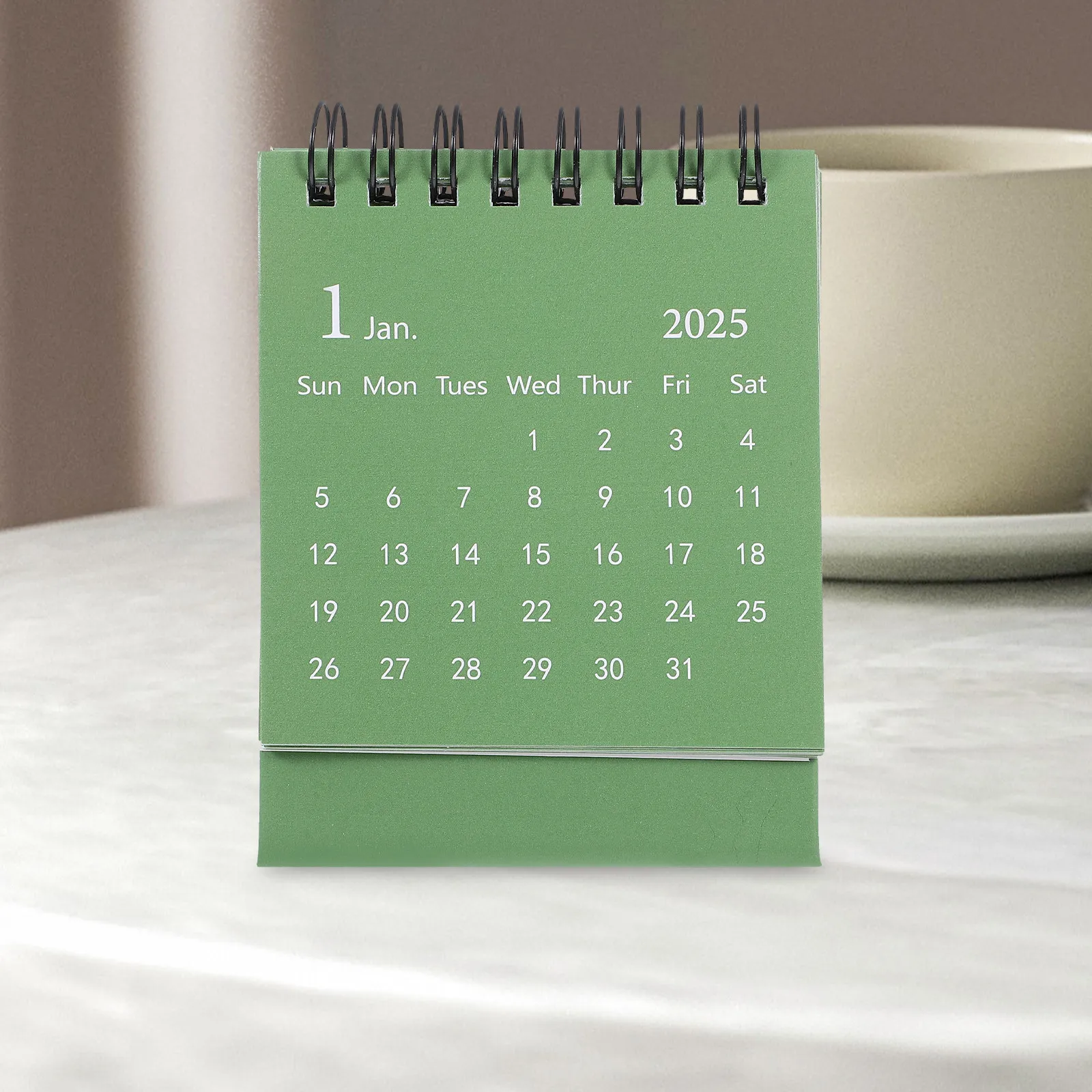 

Mini Desk Calendar 2024 2025 Thick Paper Flip Calendar Tabletop Decorative Monthly Office Daily Planner Organizer