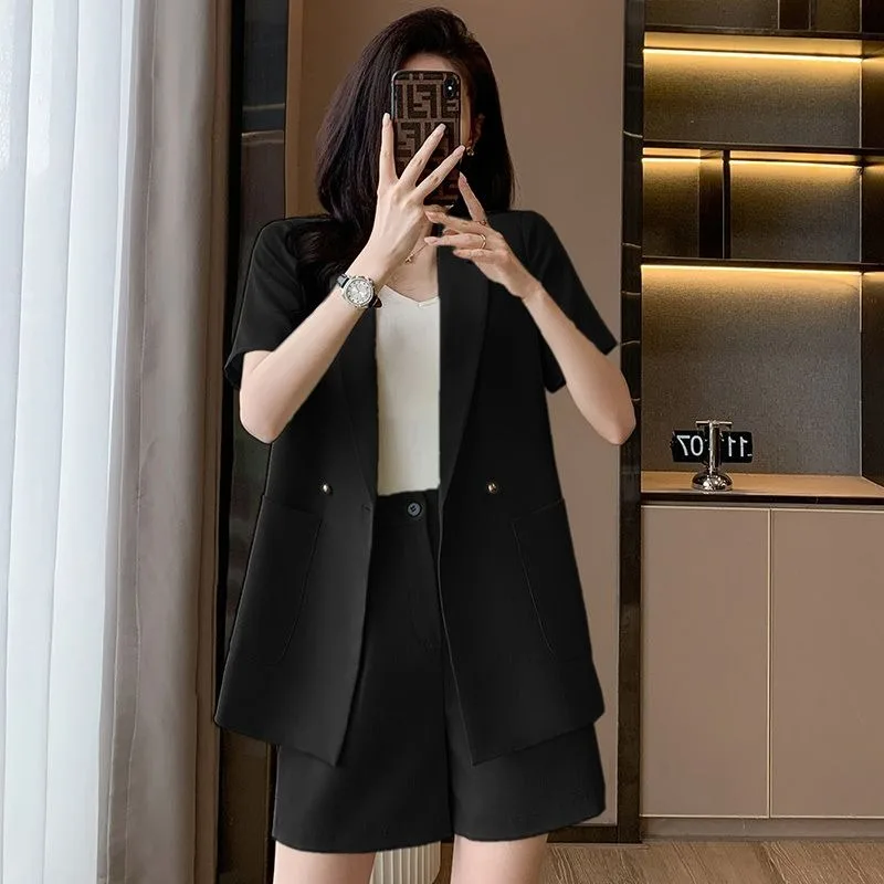 

White Suit Shorts Suit Women New Summer Thin Senior Style Professional Short-sleeved Coat Summer