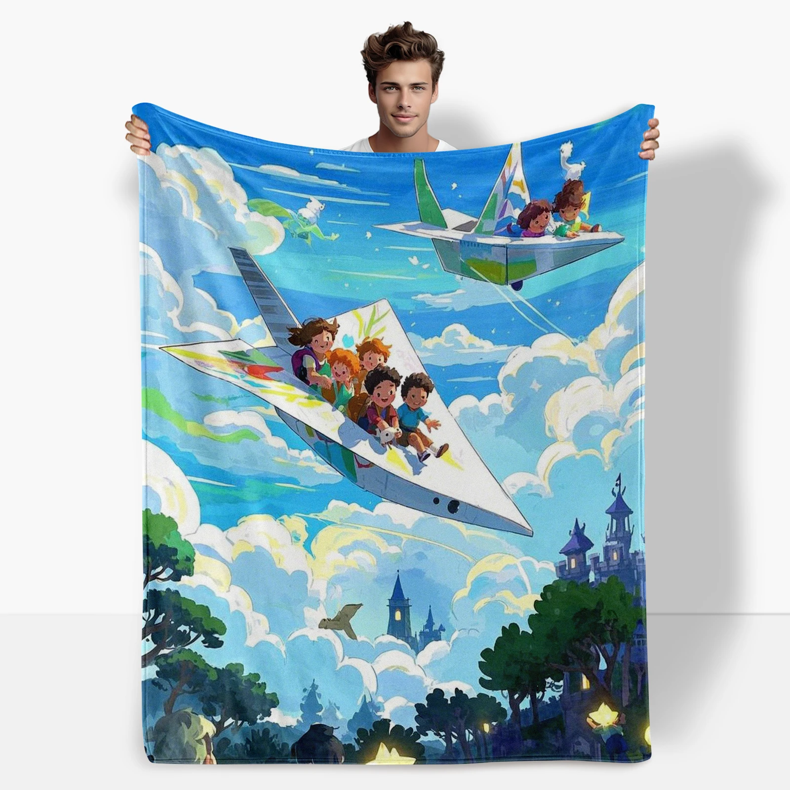 

Fantasy Adventure And Paper Airplane Patterns On A Cartoon Blanket Celebrates Children's Day For Kids