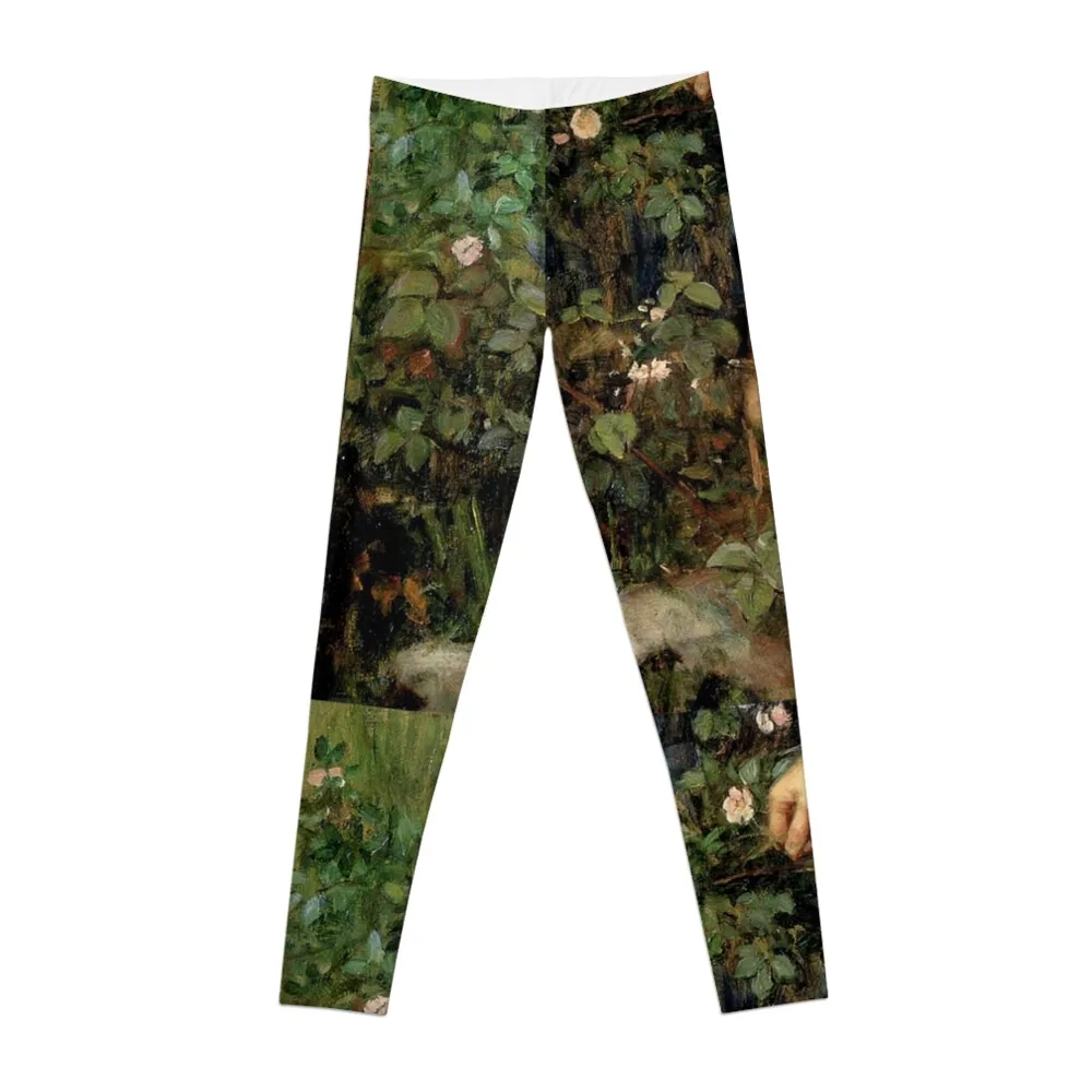 

Roses in a garden vintage painting art Leggings gym womans jogging pants gym's clothing Sportswear woman gym Womens Leggings