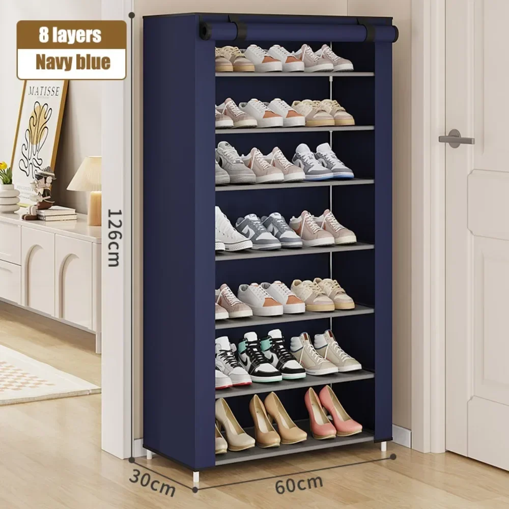 Shoe Cabinet Dustproof Fabric Multifunctional  Shoe Rack Moisture-proof Elevated Design Large Capacity Shoe Rack Cabinet