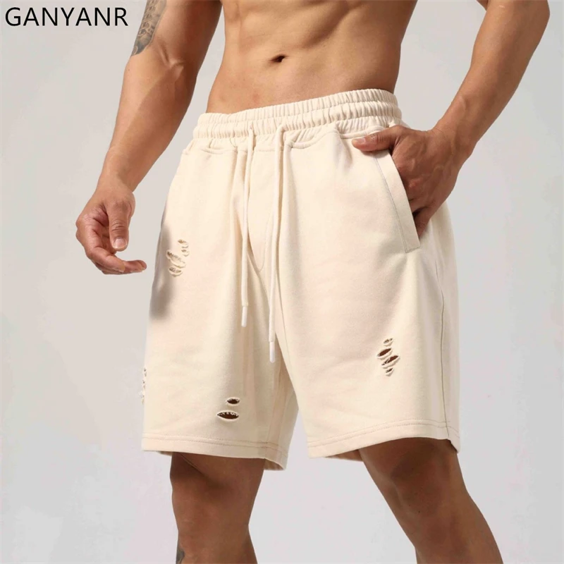 

GANYANR Running Shorts Men Sportswear Basketball Gym Summer Leggings Training Athletic Fitness Clothing Exercise Football Golf