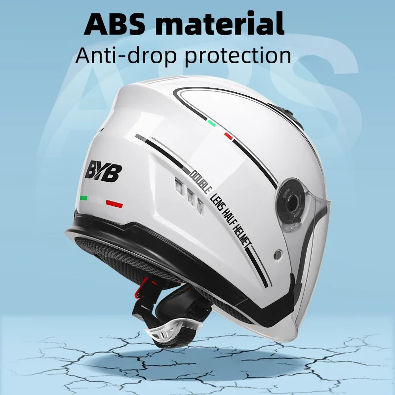 خوذة دراجة نارية جديدة لمركبة كهربية لعام 2025 مع عدسة مزدوجة مضادة للضباب وواقي لجميع المواسم معدات أمان للركوب بجولة غير رسمية #5