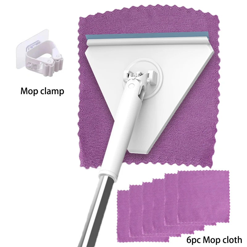 

Полотенце для мытья лица без помощи рук Треугольная швабра Швабра для чистки окон 360° ° Вращающаяся мини-швабра для влажных салфеток, бытовой кухонный инструмент