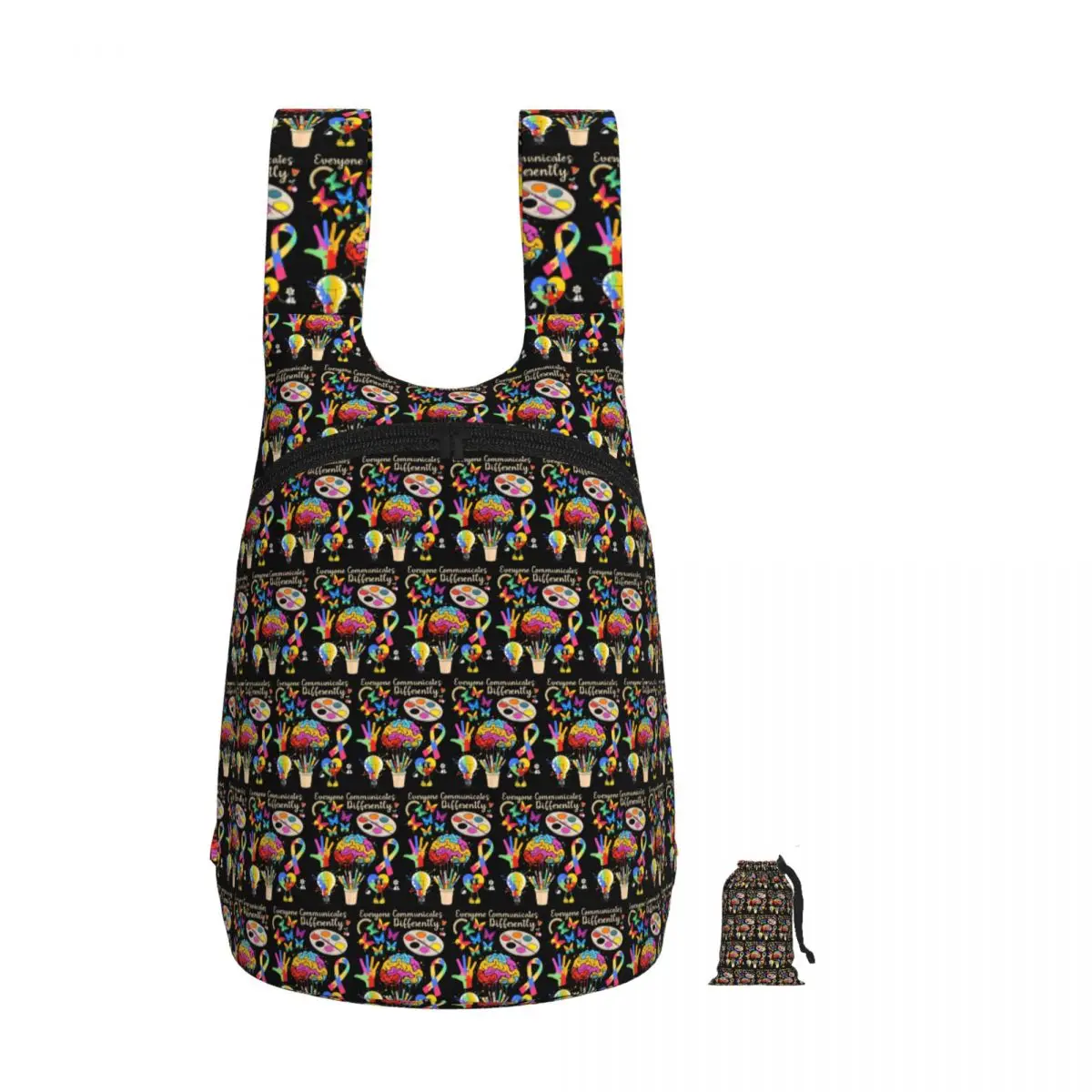 Differently Autism Awareness Neurodiversity Support Backpack Student Storage BookBag Children School Bag Computer Shoulder Bags