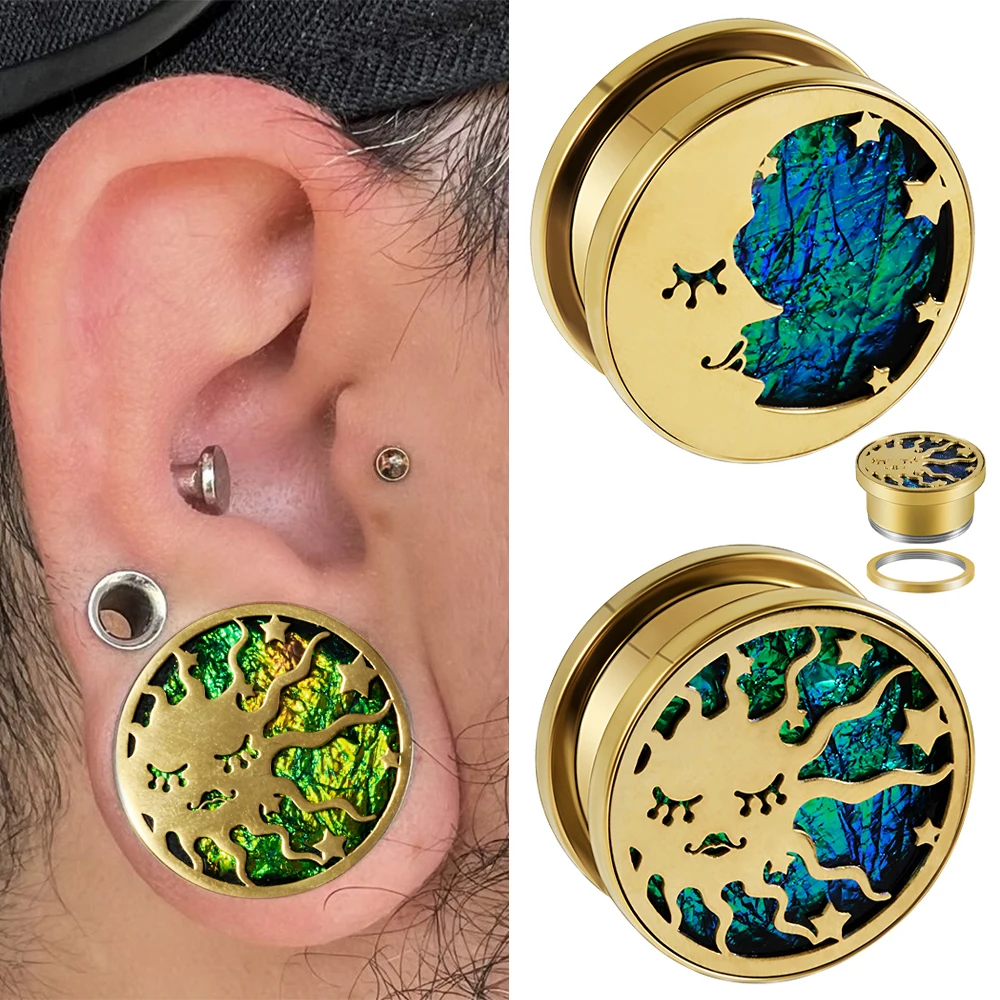 Body Jewelry Gauges - 1-2 SZT. Stal Nierdzewna Olejek Kroplujący