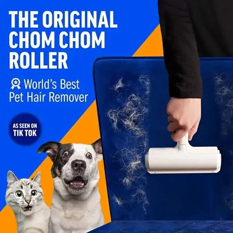 Pet Hair Remover Roller - Dog & Cat Fur Remover with Self-Cleaning Base - Efficient Animal Hair Removal Tool - Perfect for Furni