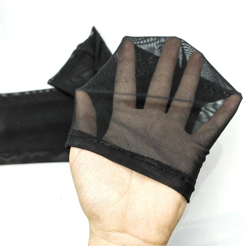 Guantes de malla transparente para mujer, malla Sexy de 49CM de largo, guantes de Ciclismo de conducción con gancho de dedo sólido, etiqueta de