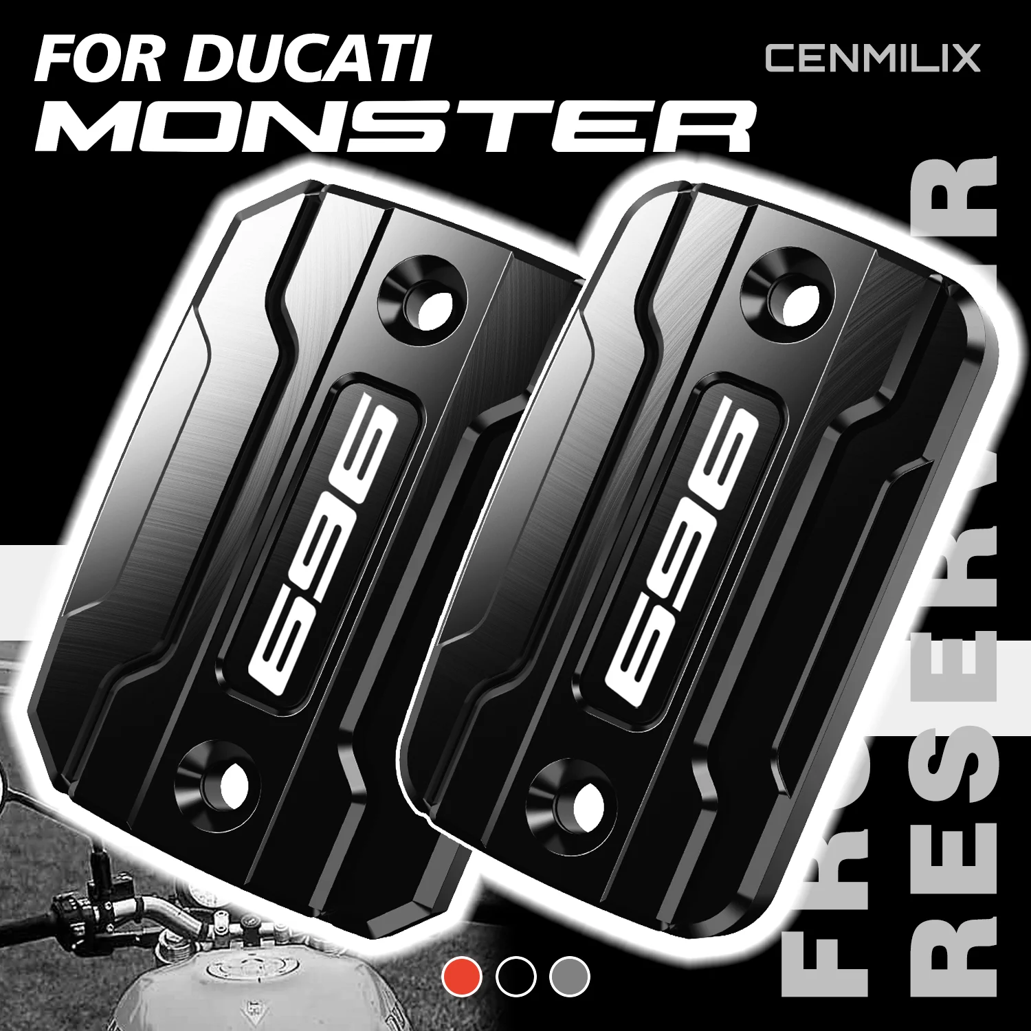 Para DUCATI Monster 796 795 696 695 Accesorios para Motocicleta, Tapa del Depósito de Líquido de Frenos y Embrague, Tapa de Llenado de Aceite MONSTER CNC