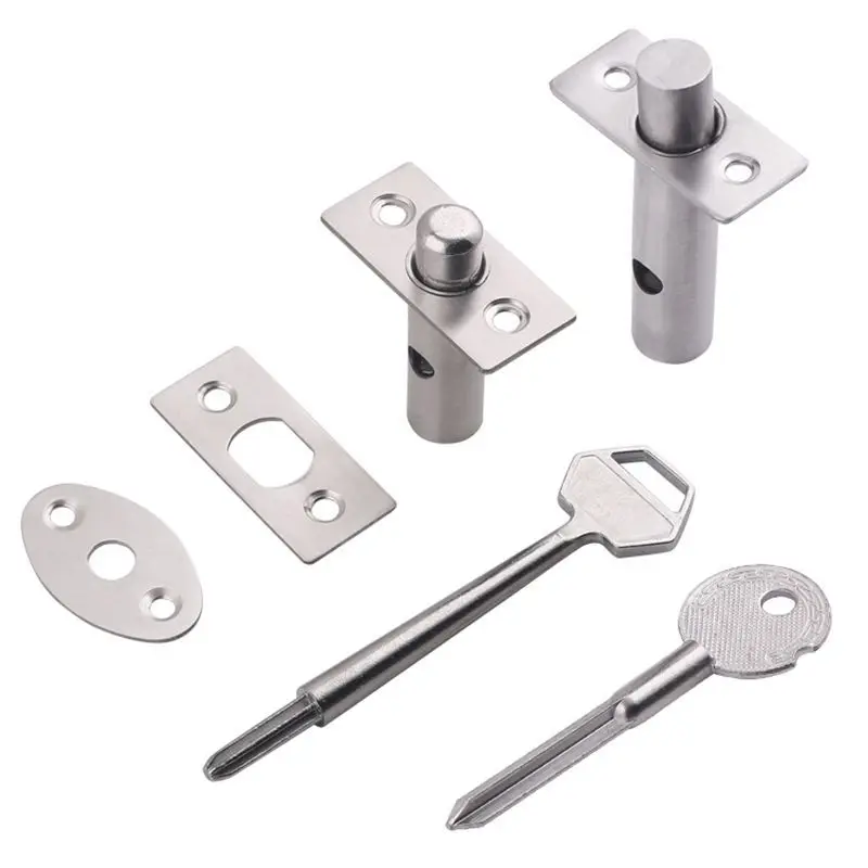 Fire Door Stainless Steel Hidden Manager Tubewell Key Mortise Lock with Long/Short Core,Hardware Lock for Door,Brushed