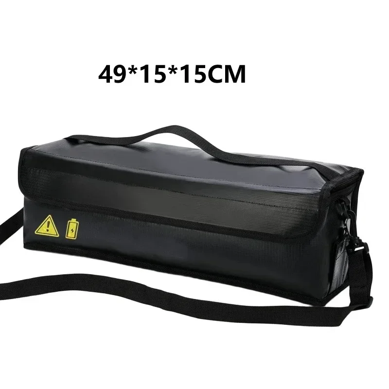 1X Electric Bike Battery Fireproof Explosion Proof Bag Portable Adjustable Shoulder Strap Guard Battery Protection Charging Sack