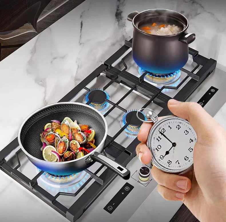 Four Burner China Happy Home Smart Stainless Steel Gas Stove for Kitchen Household