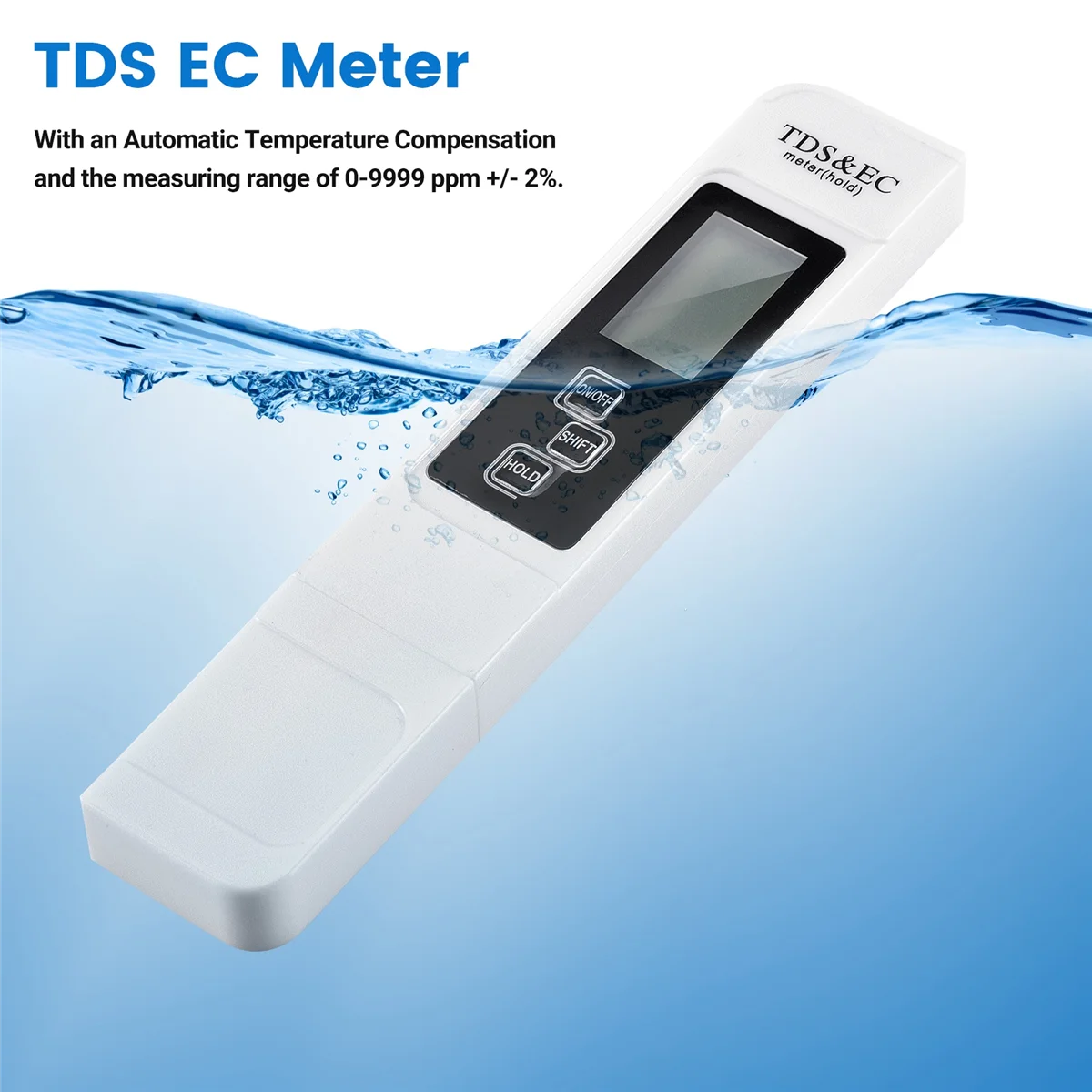 デジタル水質テスター,tds ecメーター,測定範囲0〜9999 ppm,水純度温度計