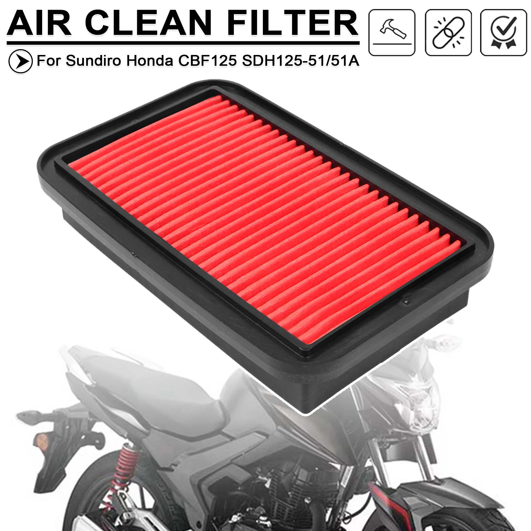 For Sundiro SDH125-51 51A SDH 125-51 51A For Honda CBF125 CBF 125 Motorcycle Air Intake Filter Engine Purification Clean Element