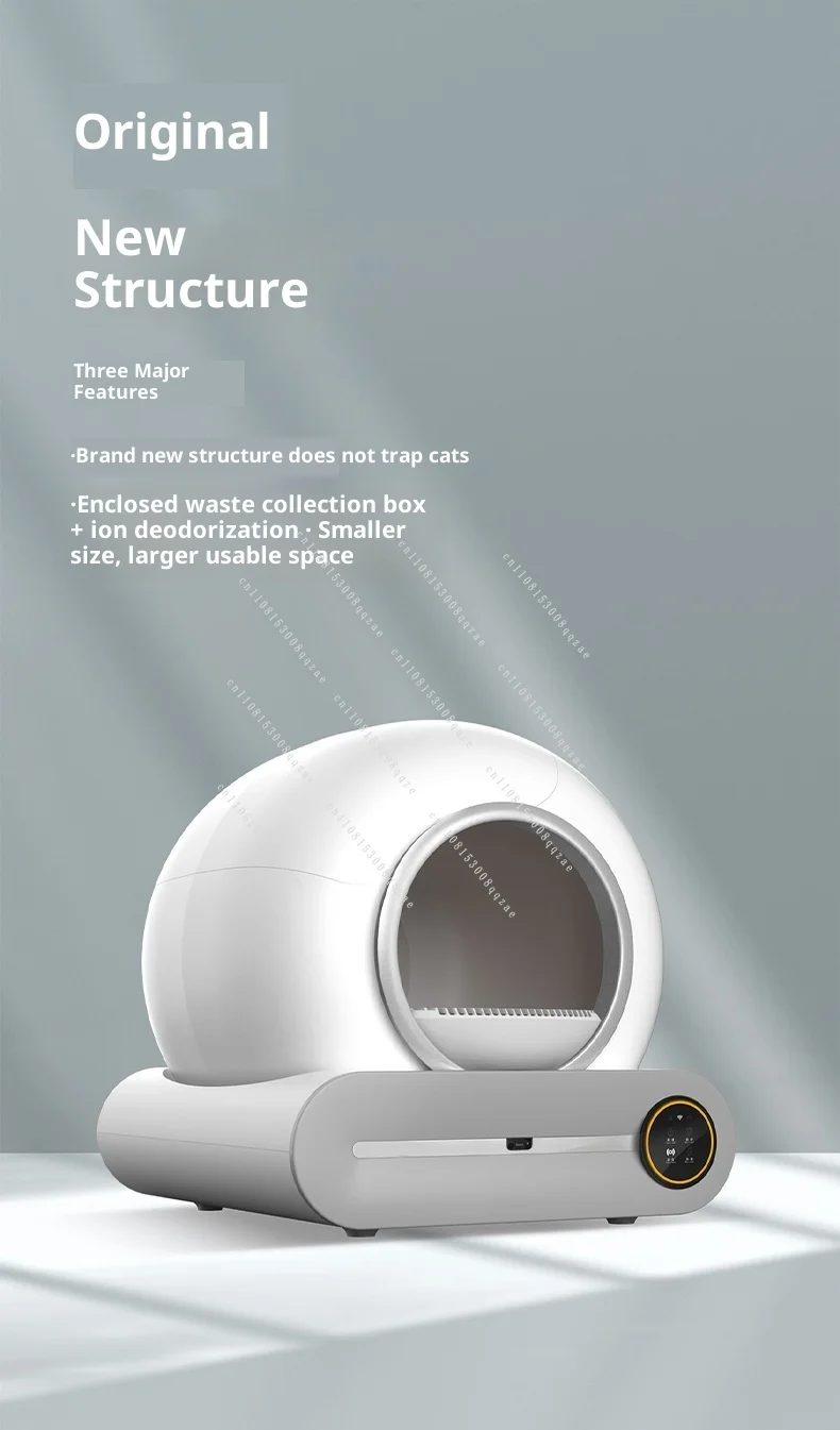 Smart Fully Automatic Large Capacity Cat Litter Box, Self-Cleaning Kitty Toilet with App Control for Indoor Cats
