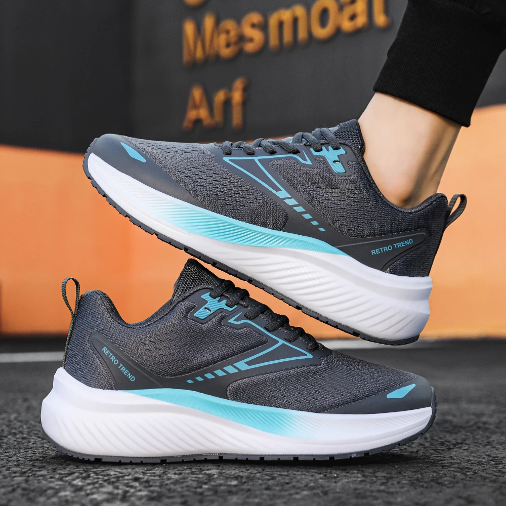 2023 Running Shoes Light Weight Summer Non-Slip Striped Sole Outdoor Jogging Wholesales Mesh Sneakers