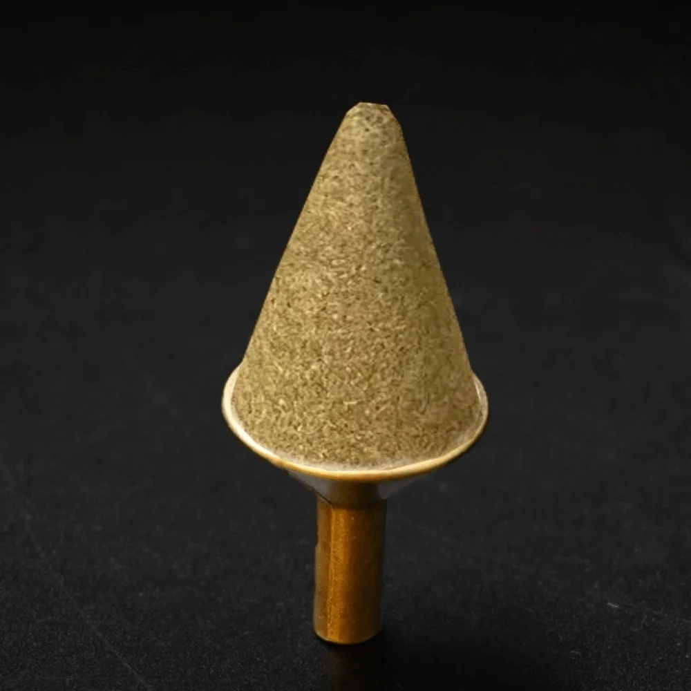 100pcs Alloy Incense Cone Tray Funnel Shape 1in Incense Cone Holder Mini Size Backflow Design Funnel Cone Tray Living Room Use