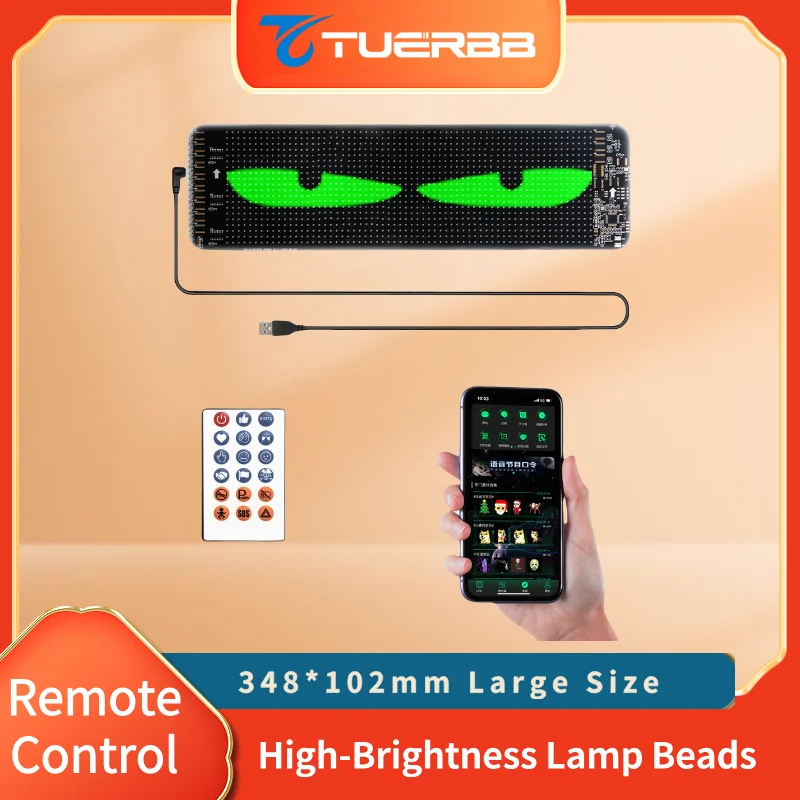 شاشة عرض LED للسيارة الذكية TUERBB K6 - لافتة تمرير مرنة، تطبيق بلوتوث، لوحة تسجيل قابلة للبرمجة لنافذة السيارة الخلفية