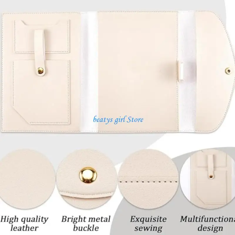 C7AB Triple-Fold PU Leather Notebook Cover With Multiple Pocket For File Organization