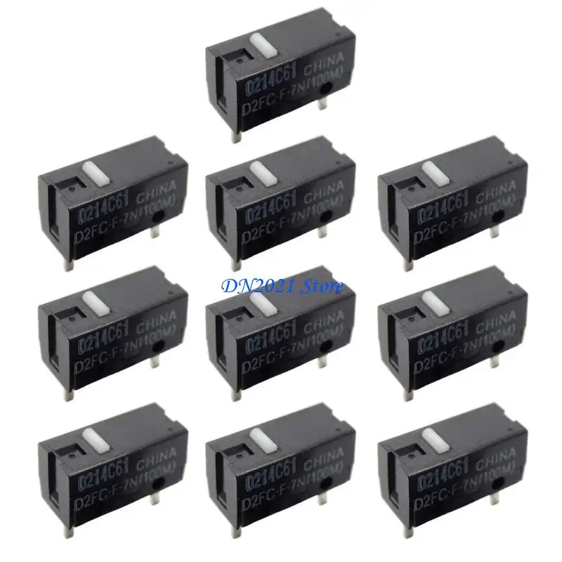 F3KE 2/10Pieces Micro Hot D2FC-F-7N(100M) Mice Micro Switches Button Mice Fretting Switches 3Pin 0.74N 100Millions