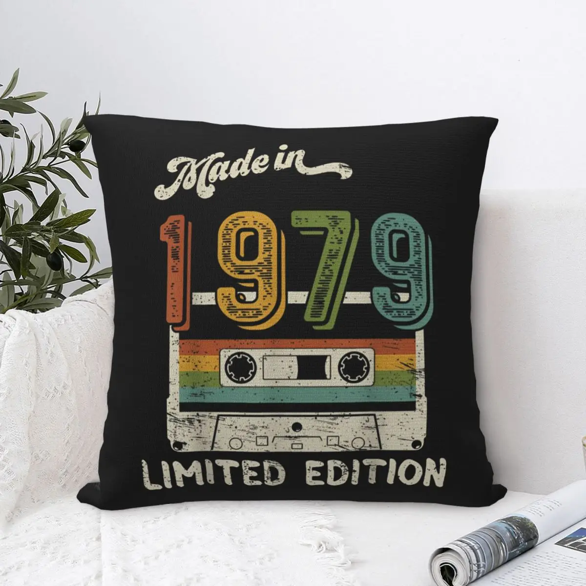 Made In 1979 Limited Edition Vintage 45th Birthday Square Pillow Case Cushion Covers Decor Throw Pillow Case Cover for Home