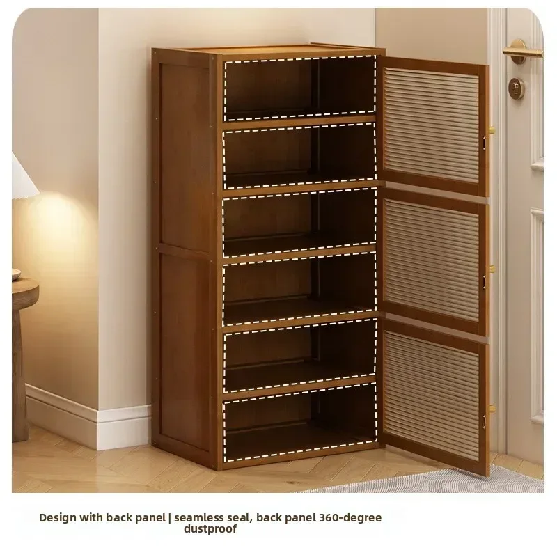 Shoe cabinet, narrow transparent shoe rack  floor-to-ceiling multi-layer storage artifact, dustproof and simple shelf.