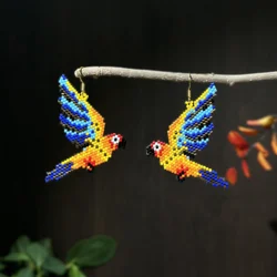 Macaw MIYUKI Beaded Earrings Bohemian Style Earrings Seed Beaded Earrings Handmade Weaving Women's Beaded Jewelry Girls' Festiva