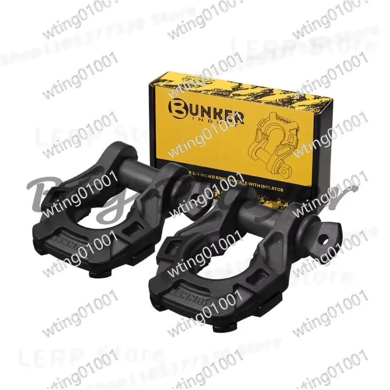 for 4X4 Off Road Heavy Duty 3/4 Inch Forged Steel Bow Shackle with Screw Pin 4.75T Recovery Tow Hook Loop D Ring Anchor Point