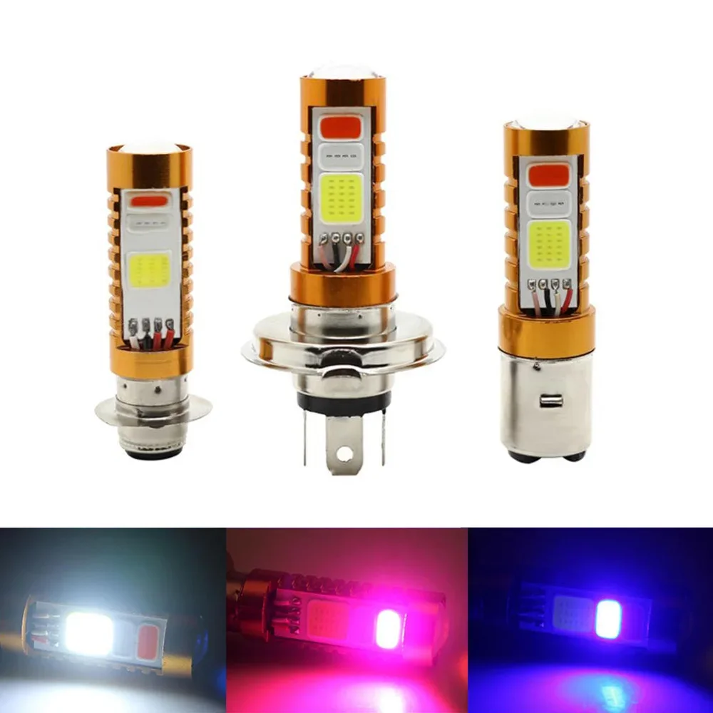 Car Motorcycle RGB Headlight H4 H6 BA20D High Brightness Led Lights Moped Scooter Motorbike ATV Lamp Beam Lights Headlight Bulb