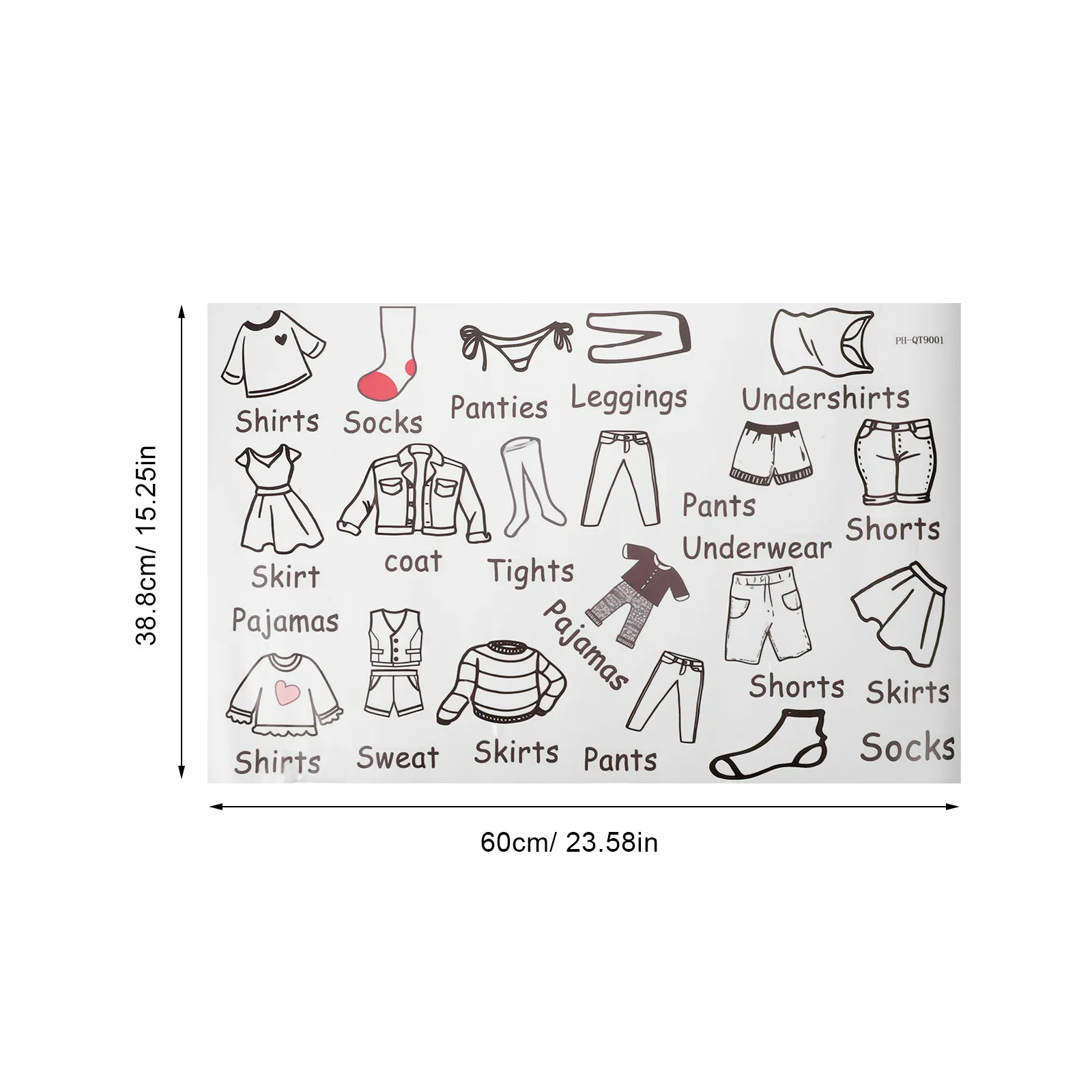 2Sheets Clothes Classification Wardrobe Stickers Removable Self-Adhesive Labels for Closet Nursery Bedroom Clothes Organizer