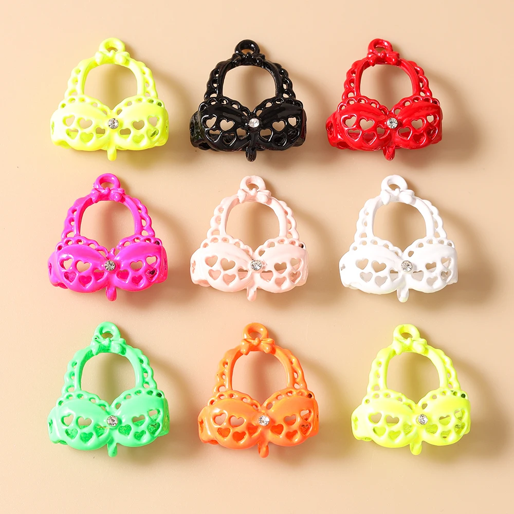 Leslie 5 Stück Neonfarbene Sommer-Strand Sexy Bikini Anhänger für DIY Ohrringe Halsketten Handgemachter Schmuckherstellung – Detail 6