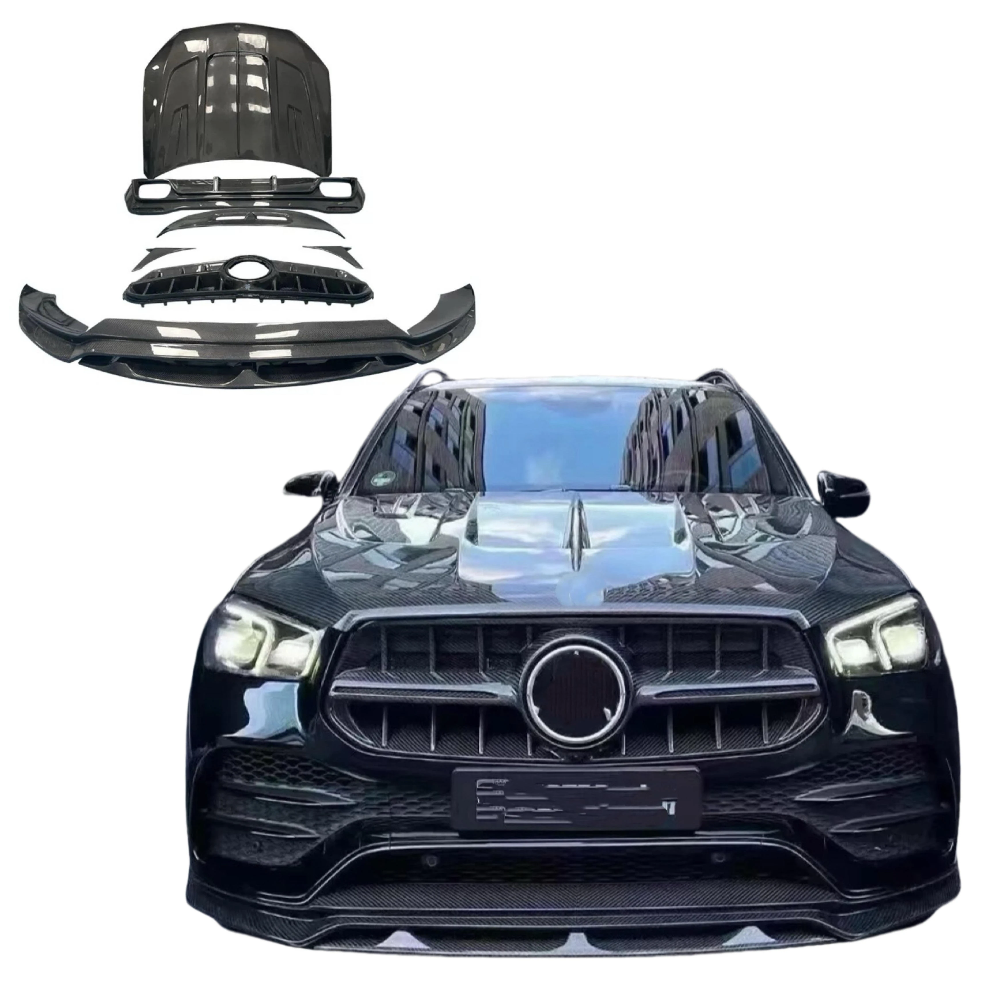 Classic Car Restomod Body KitsLD Style Body Kit For - Gle350 450 C167 SUV Carbon Fiber Front Lip Rear Diffuser Spoiler Hood Body