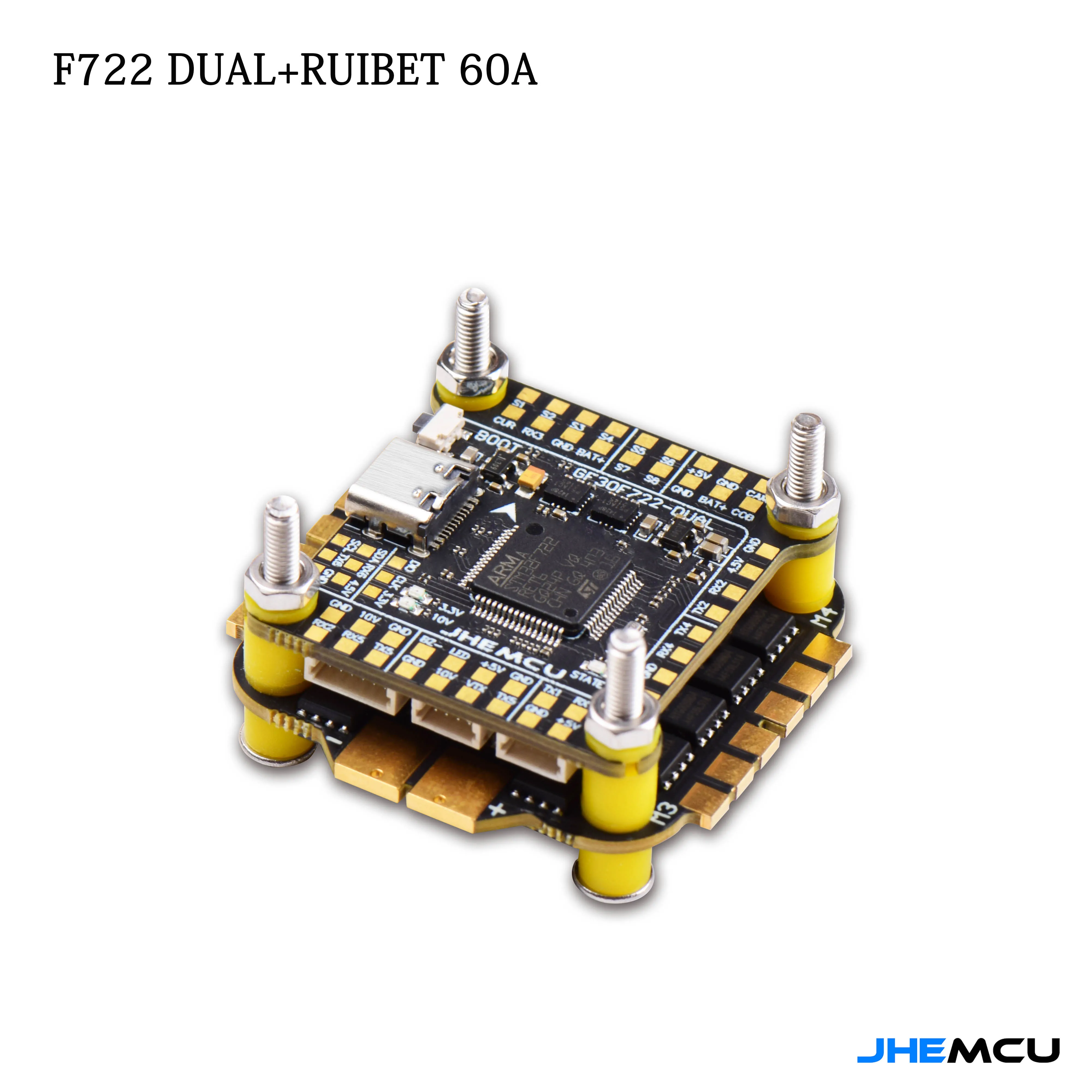 JHEMCU F7 Stack F722 Dual Flight Controller with RuiBet 60A ESC 3-6S 30.5*30.5mm for RC FPV Freestyle Drone