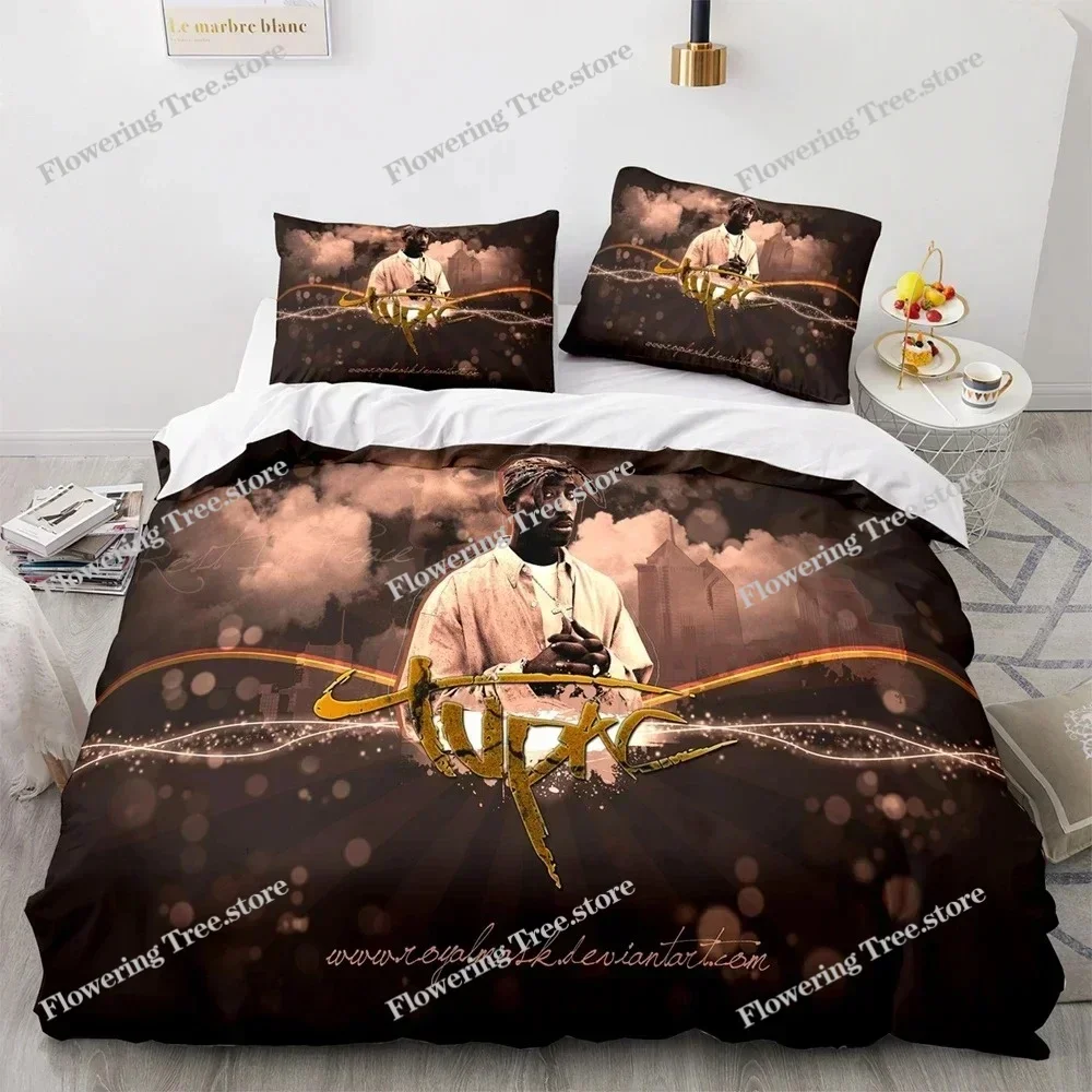 

2Pac Tupac Amaru Shakur Bedding Set Duvet Cover Bed Set Quilt Cover Pillowcase Comforter king Queen Size Boys Adult Bedding Set0