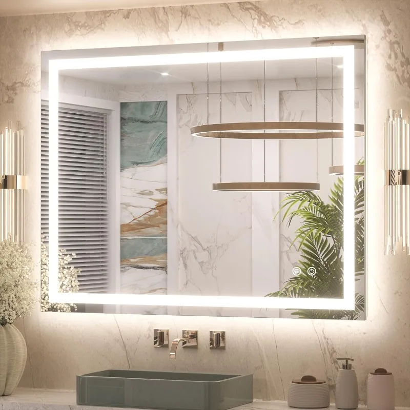 40 X 32 Inch Bathroom Mirror with Lights, LED Vanity Mirror with Frontlit & Backlit, Dimmable 3-Color Temperature