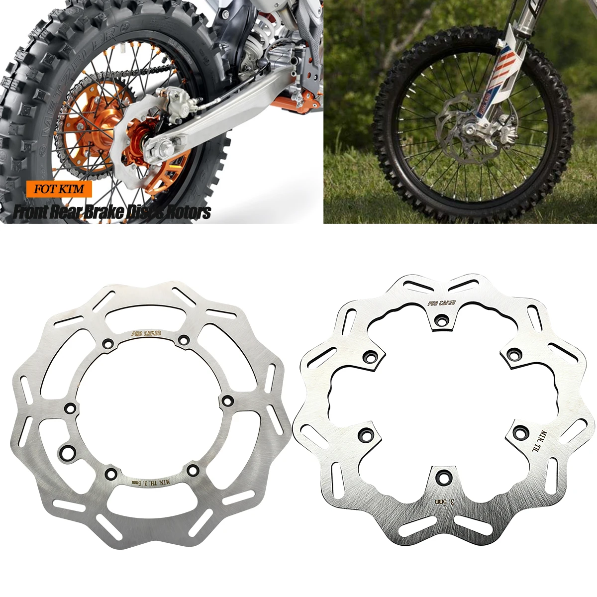 

Motocross 260mm 220mm Front Rear Brake Discs Rotors For KTM EXC EXCF SX SXF XC XCW XCF TPi Six Days 125 200 250 300 350 400 450