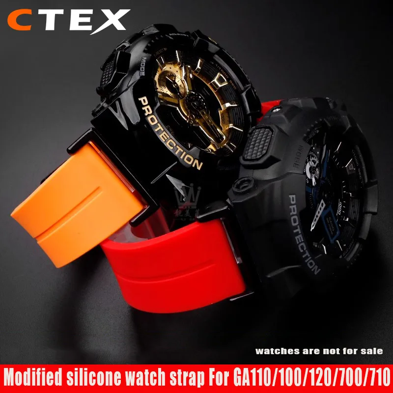 Silicone Watch Strap For Casio G-shock series GA110/100/120/700/710 Watchband Modified resin Rubber new Wristband