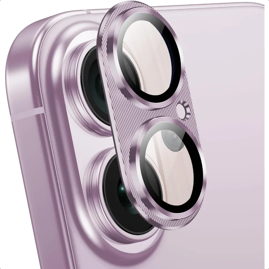 

AFARER Camera Lens Protector for iPhone 16 16 PlusAluminium Alloy Ring 9H Tempered Glass Lens Camera Protector Strong Powerful