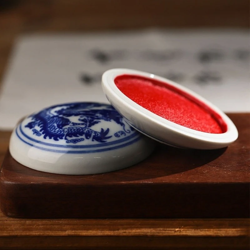 1 unidad de tinta de cinabrio rojo brillante para caligrafía, pintura china, sellos y grabado, pasta de tinta para estampado suave