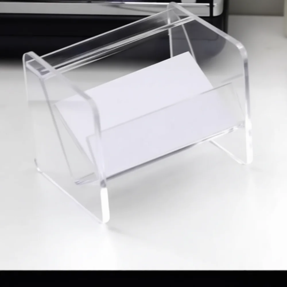 Transparent Acrylic Name Card Holder Desktop Organizer Storage Stand Multifunction Display Rack For Business Office