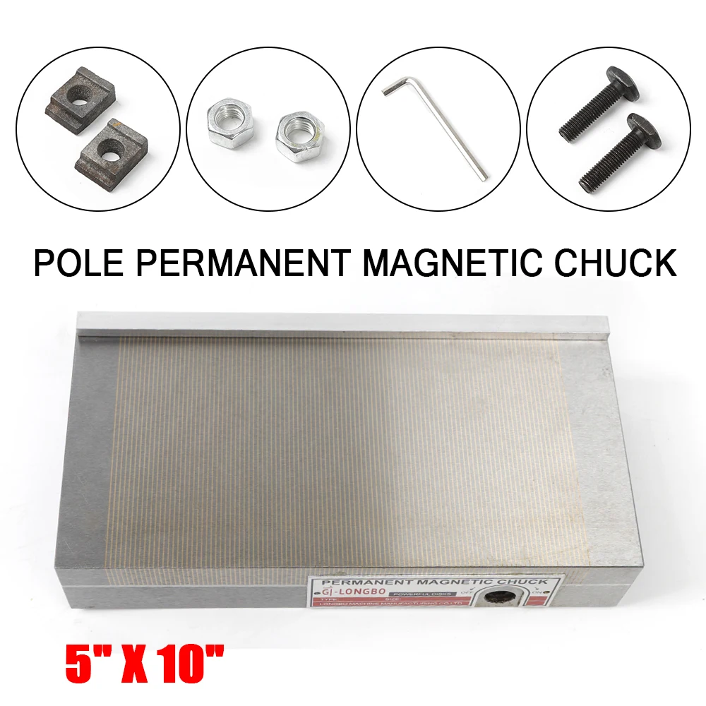 5x10inch Fine Permanent Magnetic Chuck For Grinding Machine High Precision 125x250mm
